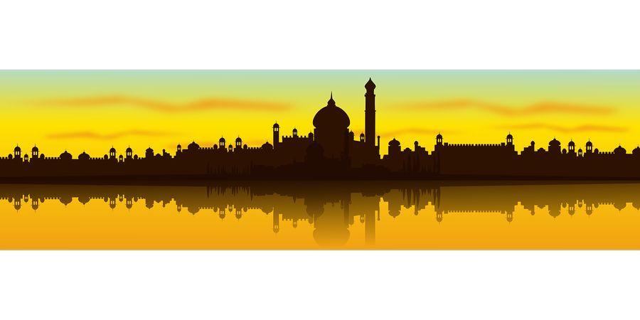 Silhouette Indien Stadtbild